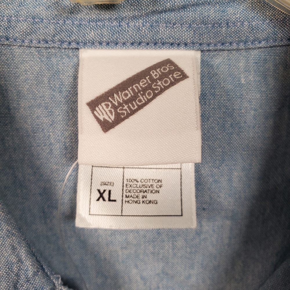 Warner Bros. Light Blue Embroidered Button Down Shirt - Picture 2 of 5